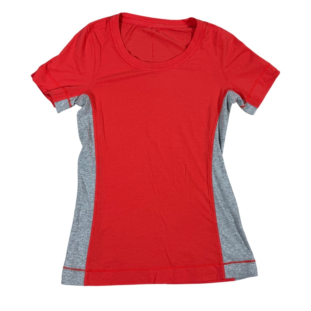 Lululemon Swiftly Tech Short Sleeve Shirt Women's Small Red Gray Run